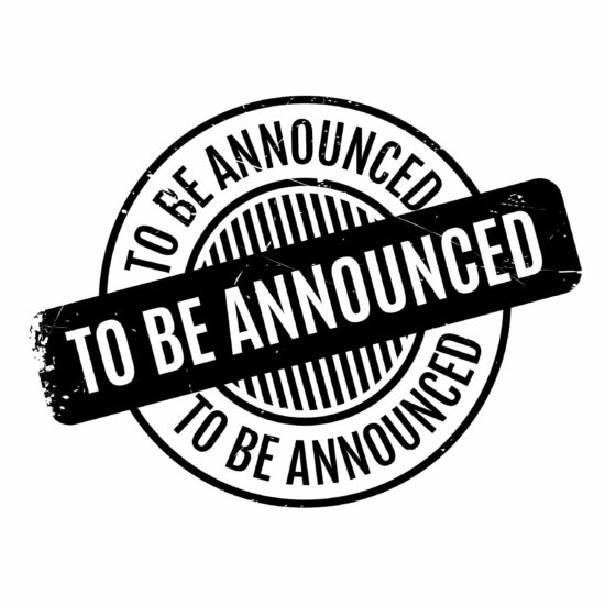 To Be Announced rubber stamp To Be Announced rubber stamp. Grunge design with dust scratches. Effects can be easily removed for a clean, crisp look. Color is easily changed.